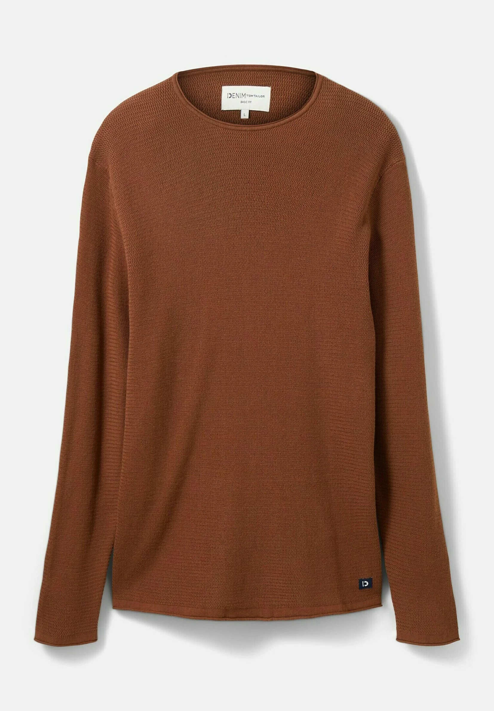 TOM TAILOR DENIMZIGZAG STRUCTURED CREWNECK - Stickad Tröja - Light Wood Brown 8 TOM TAILOR DENIMZIGZAG STRUCTURED CREWNECK - Stickad Tröja - Light Wood Brown - Bild 6