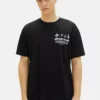 TOM TAILOR DENIMMIT PRINT - T-shirt Med Print - Black