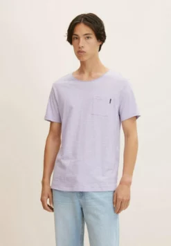 TOM TAILOR DENIMGESTREIFTES - T-shirt Med Print - Purple White Yd Stripe