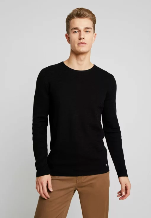 TOM TAILOR DENIMZIGZAG STRUCTURED CREWNECK - Stickad Tröja - Black -Tom Tailor Denim Försäljning a8219e4caeca4b12a08d9507427921ee scaled
