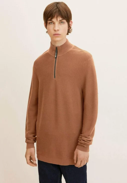 TOM TAILOR DENIMMIT TROY - Stickad Tröja - Light Wood Brown -Tom Tailor Denim Försäljning db7a1e0fd56f415c807e662b26cea337