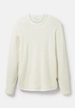TOM TAILOR DENIMFAKE DOUBLE LAYER - Stickad Tröja - Soft Light Beige Melange -Tom Tailor Denim Försäljning ecb3e4a67cfc4d70a49205b255e90b16